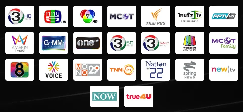 รายการสดและช่องทีวีมากกว่า 200